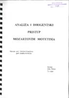 Analiza i dirigentski pristup Mozartovim motetima