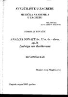 Analiza Sonate br.12 u As-duru op.26 Ludwiga van Beethovena