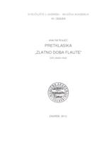 Pretklasika - "zlatno doba flaute"