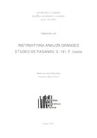 Instruktivna analiza Grandés études de Paganini, S.141 F. Liszta
