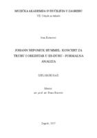 prikaz prve stranice dokumenta J. N. Hummel: Koncert za trubu u Es-duru - formalna analiza