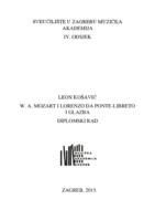 prikaz prve stranice dokumenta Wolfgang Amadeus Mozart i Lorenzo da Ponte - libreto i glazba
