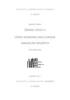 prikaz prve stranice dokumenta Ženski likovi u operi "Idomeneo" Wolfganga Amadeusa Mozarta