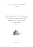 prikaz prve stranice dokumenta Tenorske uloge u repertoarnoj opernoj literaturi hrvatskih skladatelja u hrvatskim kazalištima
