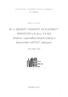 prikaz prve stranice dokumenta W. A. Mozart: Koncert za klarinet i orkestar u A-duru, KV 622