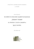 prikaz prve stranice dokumenta Izvođački te dramski aspekti kompozicije "Desert Thorn" za vibrafon i zvučnu pozadinu Igora Lešnika