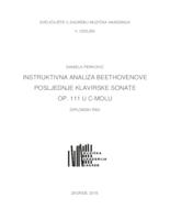 prikaz prve stranice dokumenta Instruktivna analiza Beethovenove posljednje klavirske sonate op. 111 u c-molu