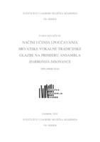 prikaz prve stranice dokumenta Načini učenja i poučavanja Hrvatske vokalne tradicijske glazbe na primjeru ansambla Harmonija disonance