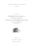 prikaz prve stranice dokumenta Interpretacija djela, S. Šulek: Sonata "Vox Gabrieli"