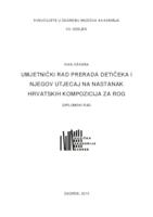 prikaz prve stranice dokumenta Umjetnički rad Prerada Detičeka i njegov utjecaj na nastanak hrvatskih kompozicija za rog