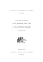 prikaz prve stranice dokumenta Utjecaj folklorne glazbe na stvaralaštvo Bele Bartoka