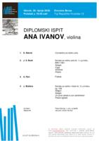 prikaz prve stranice dokumenta Ana Ivanov, violina : drugi dio diplomskog ispita - program