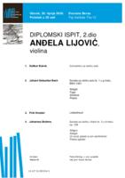 prikaz prve stranice dokumenta Anđela Lijović, violina : drugi dio diplomskog ispita - program