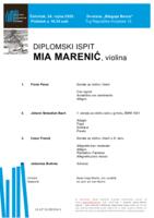 prikaz prve stranice dokumenta Mia Marenić, violina : drugi dio diplomskog ispita - program