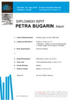 prikaz prve stranice dokumenta Petra Bugarin, klavir : diplomski ispit - program