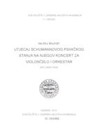 prikaz prve stranice dokumenta Utjecaj Schumannovog psihičkog stanja na njegov koncert za violončelo i orkestar