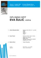 prikaz prve stranice dokumenta Eva Šulić, violina : drugi dio diplomskog ispita - program