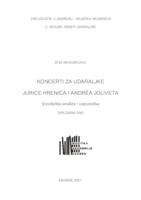 prikaz prve stranice dokumenta Koncert za udaraljke Jurice Hrenića i Andrea Joliveta - izvođačka analiza i usporedba