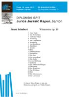 prikaz prve stranice dokumenta Jurica Jurasić Kapun, bariton : diplomski ispit - program