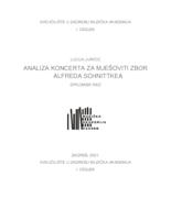 prikaz prve stranice dokumenta Analiza koncerta za mješoviti zbor Alfreda Schnittkea
