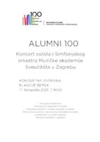 prikaz prve stranice dokumenta Alumni 100 (Simfonijski orkestar i solisti Muzičke akademije Sveučilišta u Zagrebu, 17. 10. 2021.) - program
