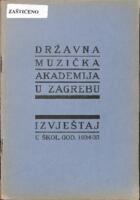 prikaz prve stranice dokumenta Državna muzička akademija u Zagrebu : izvještaj u škol. god. 1934-35