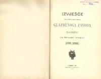 prikaz prve stranice dokumenta Izvješće Hrvatskoga zemaljskoga glazbenoga zavoda u Zagrebu za školsku godinu 1899./1900.