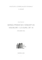 prikaz prve stranice dokumenta Sergej Prokofjev: Koncert za violinu br. 1 u D-duru, op. 19
