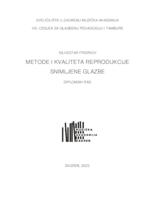 prikaz prve stranice dokumenta Metode i kvaliteta reprodukcije snimljene glazbe