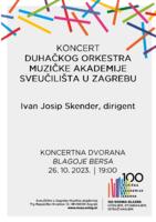 prikaz prve stranice dokumenta Koncert Duhačkog orkestra Muzičke akademije (26. 10. 2023.) - programska knjižica