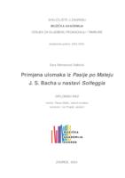 prikaz prve stranice dokumenta Primjena ulomaka iz Pasije po Mateju J. S. Bacha u nastavi Solfeggia