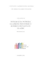 prikaz prve stranice dokumenta Integracija potreba glazbene industrije u kurikulum nastave glazbe