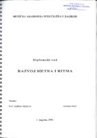 prikaz prve stranice dokumenta Razvoj metra i ritma