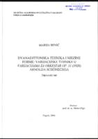 prikaz prve stranice dokumenta Dvanaesttonska tehnika i njezine forme: varijacijske tehnike u Varijacijama za orkestar op. 31 (1928) Arnolda Schonberga