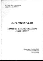 prikaz prve stranice dokumenta Tambura kao nefolklorni instrument