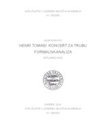 prikaz prve stranice dokumenta Henri Tomasi: Koncert za trubu - formalna analiza