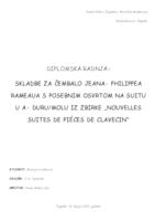 prikaz prve stranice dokumenta Skladbe za čembalo Jeana-Philippea Rameaua s posebnim osvrtom na suitu u A-duru/molu iz zbirke "Nouvelles suites de pieces de clavecin"