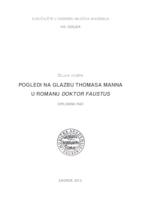 prikaz prve stranice dokumenta Pogledi na glazbu Thomasa Manna u romanu Doktor Faustus